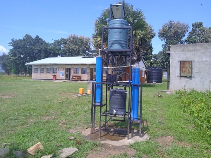 Photo showing a point of use UV-C Water Treatment Unit at Dufile Health Center III, Moyo District, Uganda.